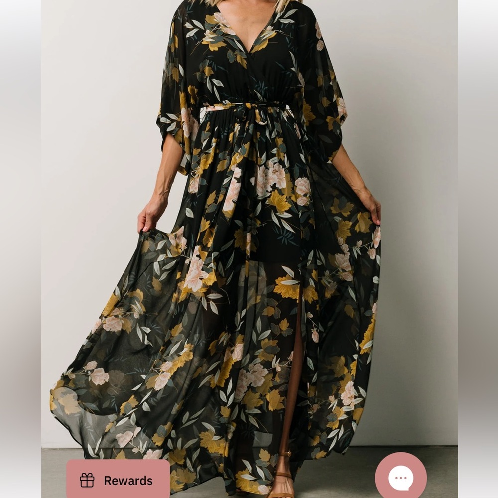 Baltic Born Black Floral Maxi Dress